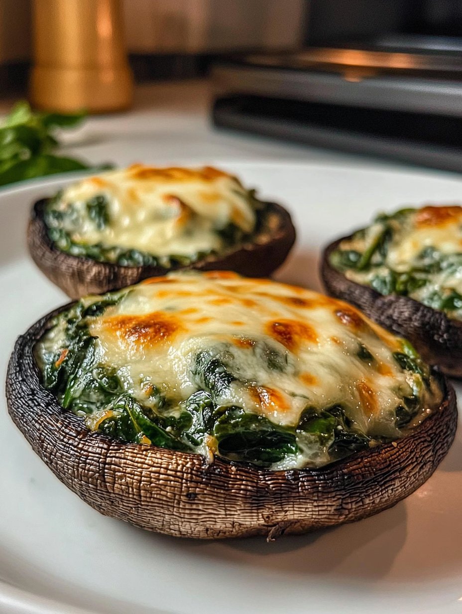 Spinach and Cheese Stuffed Portobello Mushroom Recipe