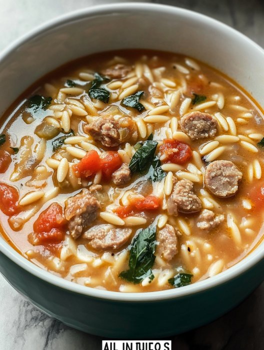 Italian Sausage Orzo Soup Recipe - Flavorful Delight