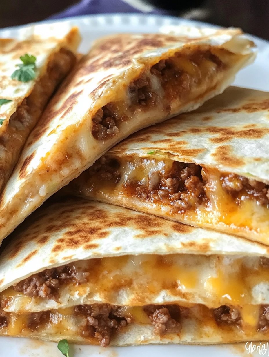 Cheesy Ground Beef Quesadillas Recipe