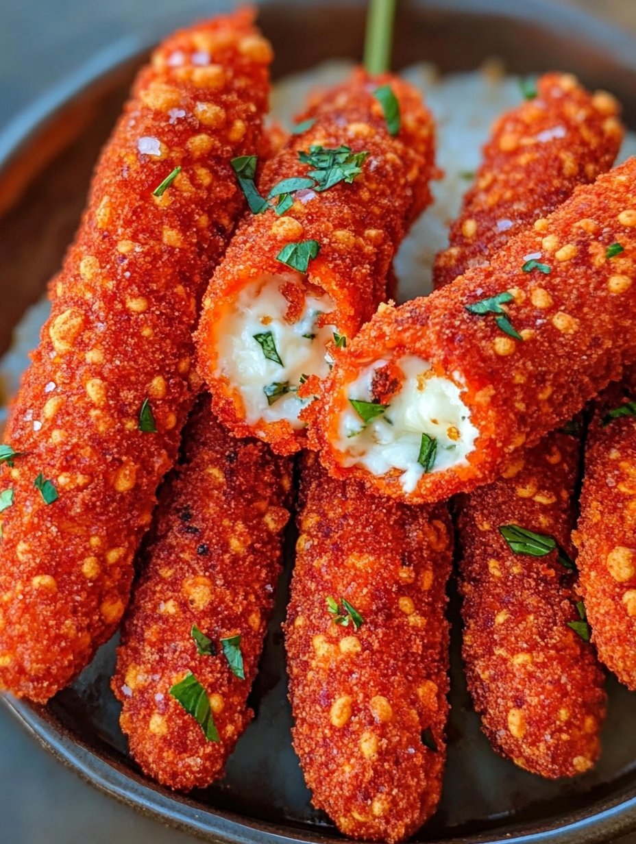 Hot Cheeto Mozzarella Sticks Recipe | Spicy & Cheesy