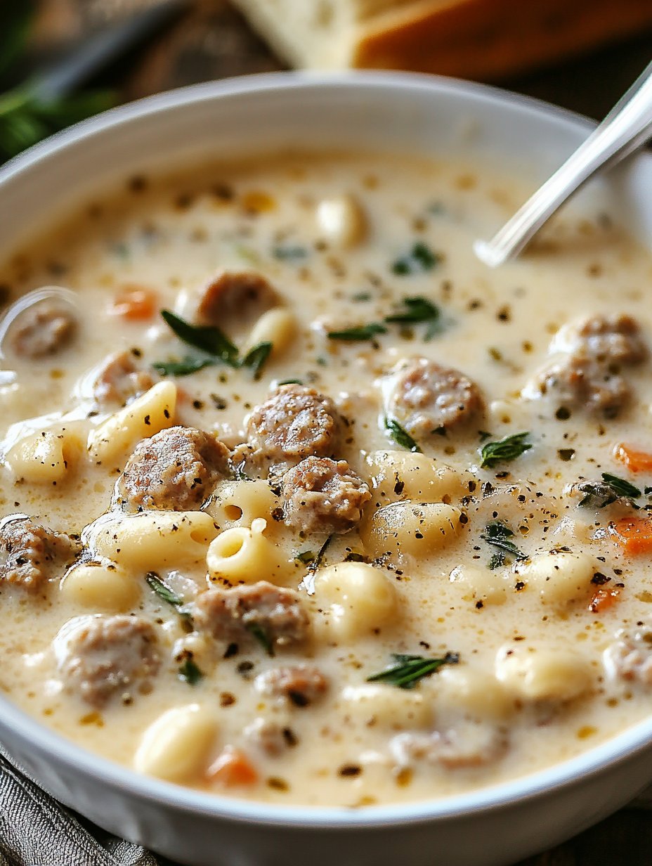 Creamy Parmesan Italian Sausage Ditalini Soup Recipe