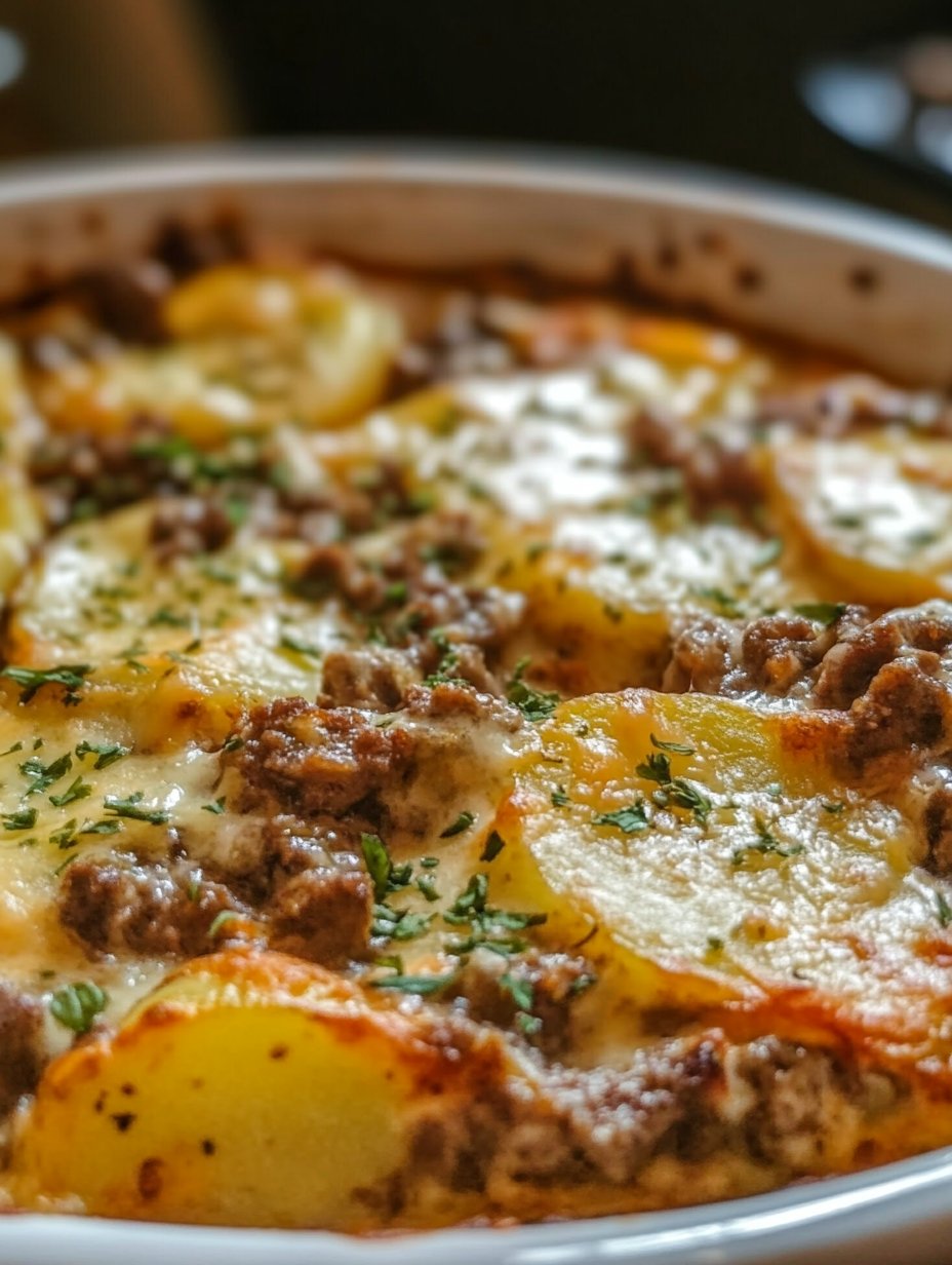 Cheesy Beef and Potato Casserole Recipe