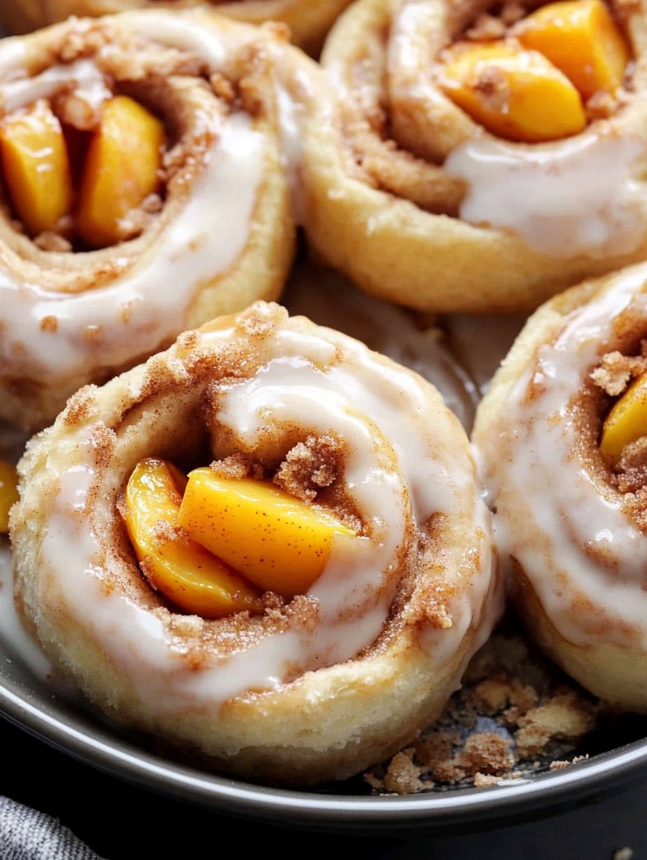 Easy Homemade Peach Cobbler Cinnamon Rolls Recipe