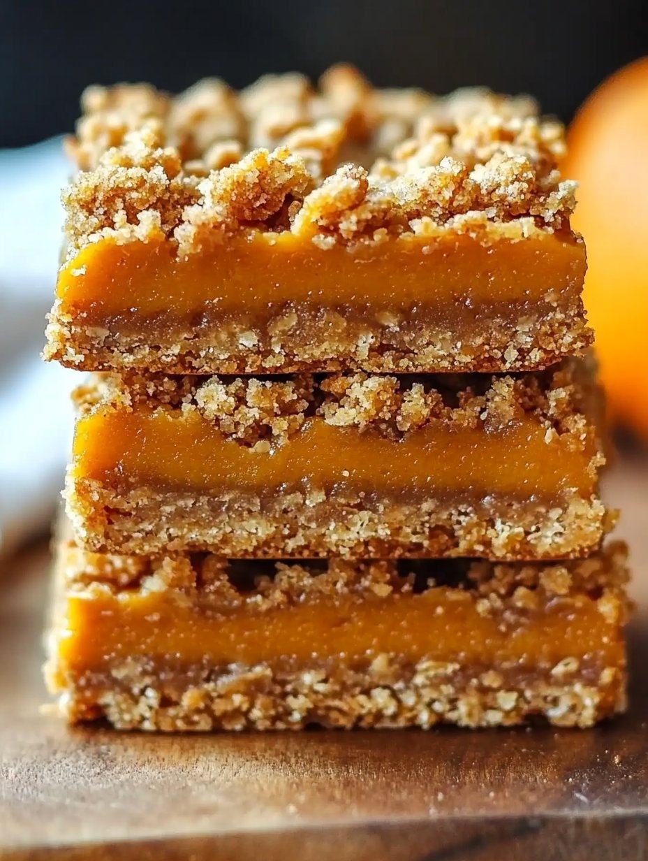 Pumpkin Pie Crumble Bars Recipe for Fall