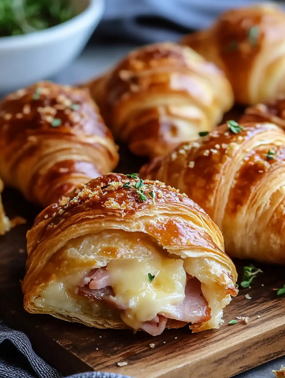 Baked Ham and Cheese Croissants Recipe