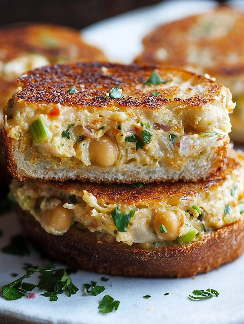 Chickpea Salad Melts Recipe - Vegetarian Tuna Melts