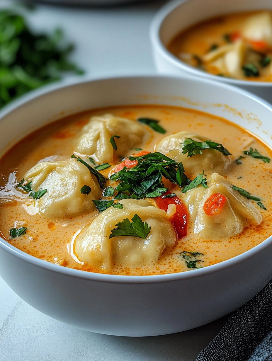 Vibrant Coconut Curry Dumpling Soup Recipe