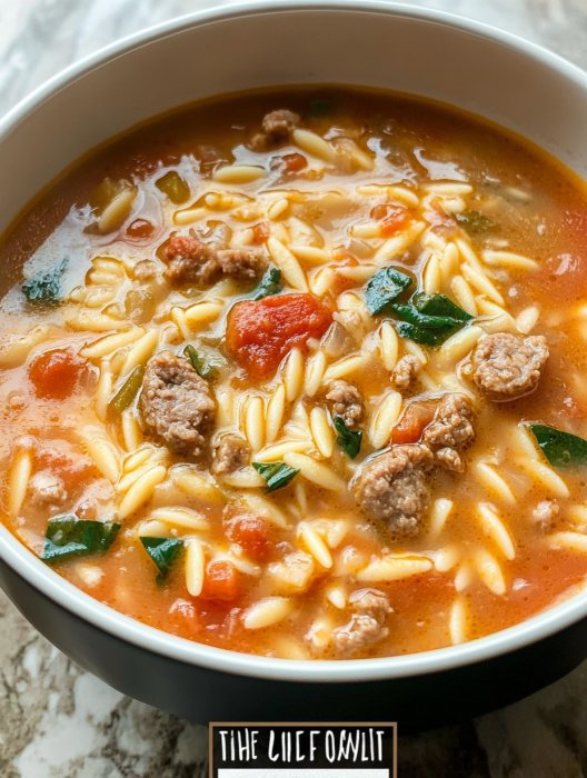 Italian Sausage Orzo Soup Recipe - Flavorful Delight