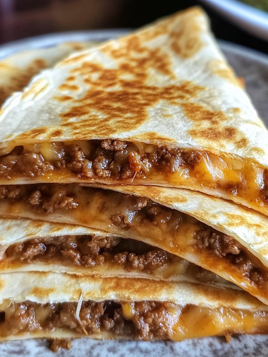 Cheesy Ground Beef Quesadillas Recipe