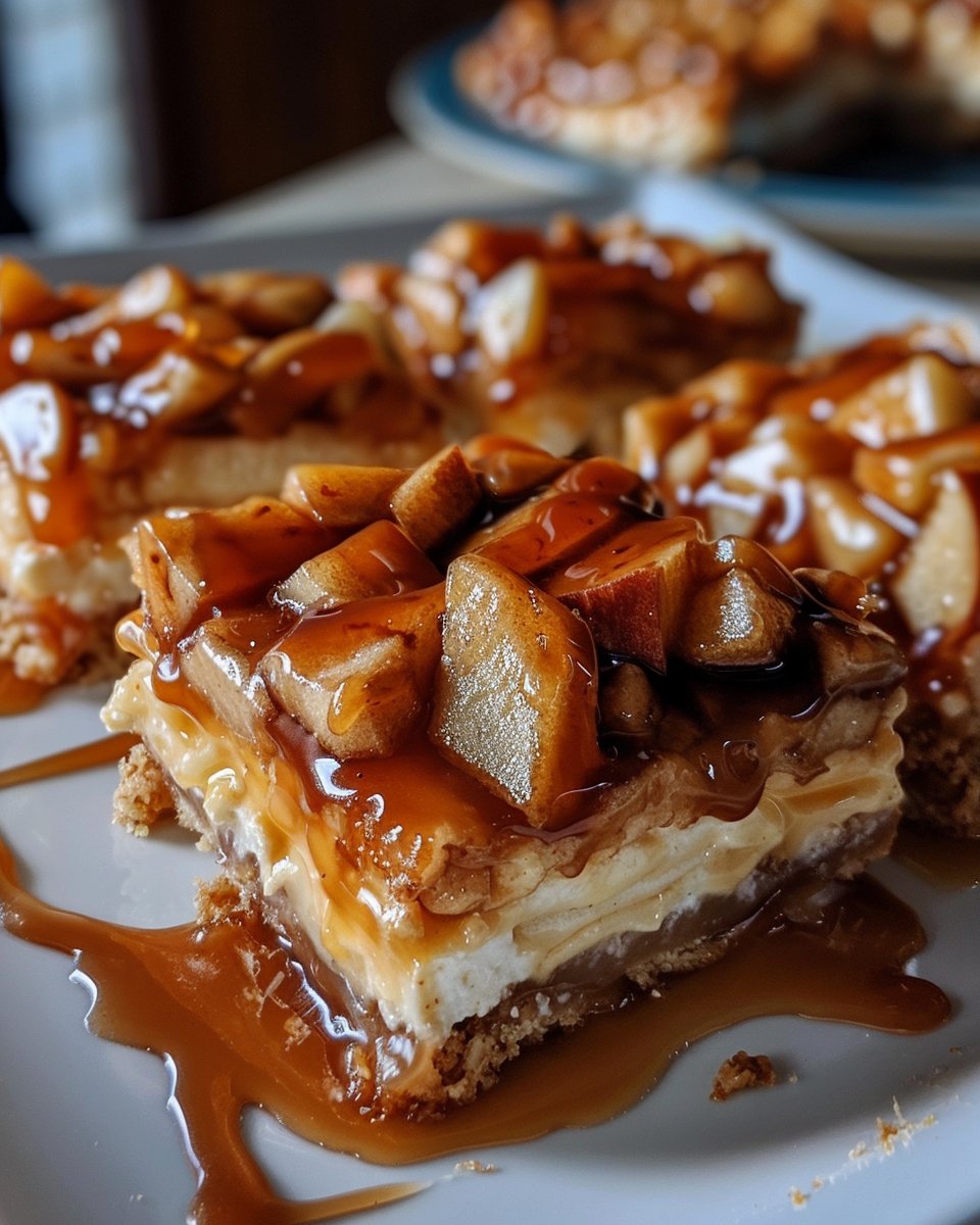 Caramel Apple Cheesecake Bars Recipe