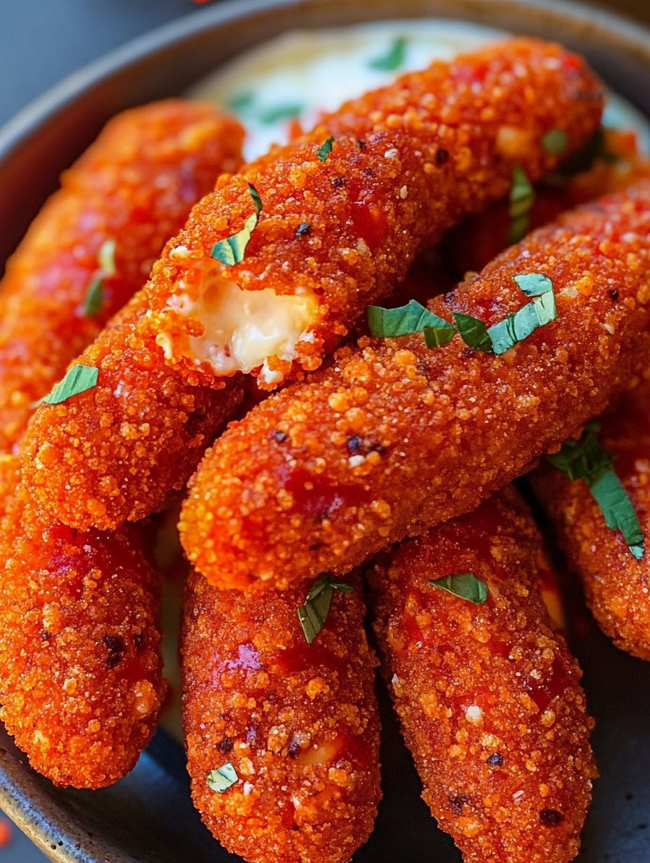 Hot Cheeto Mozzarella Sticks Recipe | Spicy & Cheesy