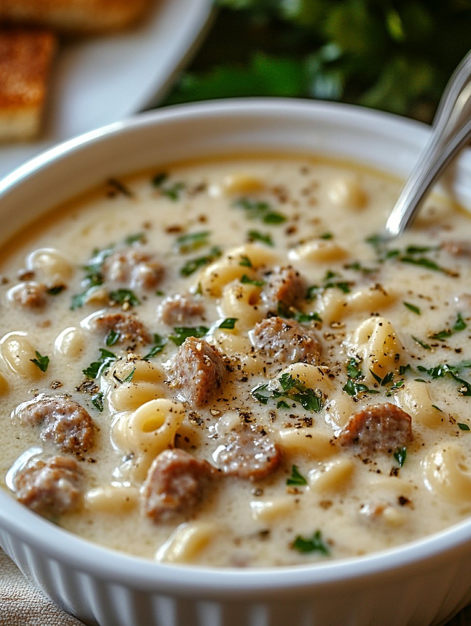 Creamy Parmesan Italian Sausage Ditalini Soup Recipe