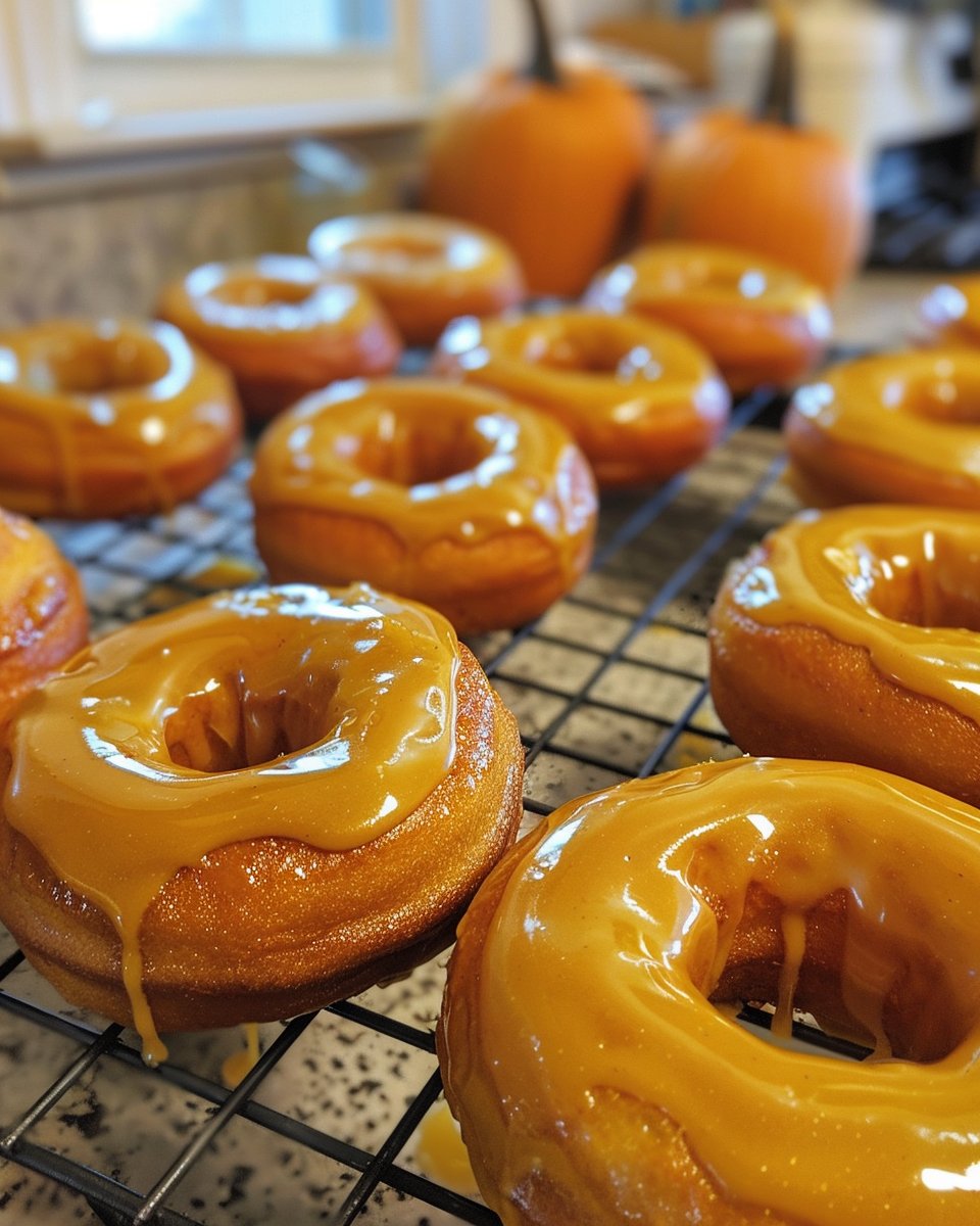 Baked Pumpkin Donuts Maple Glaze Recipe