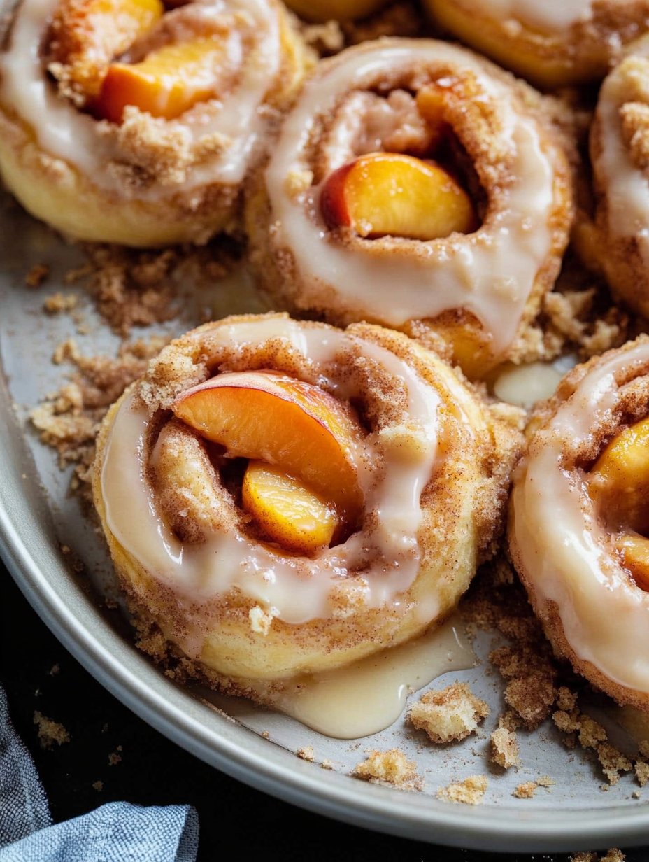 Easy Homemade Peach Cobbler Cinnamon Rolls Recipe