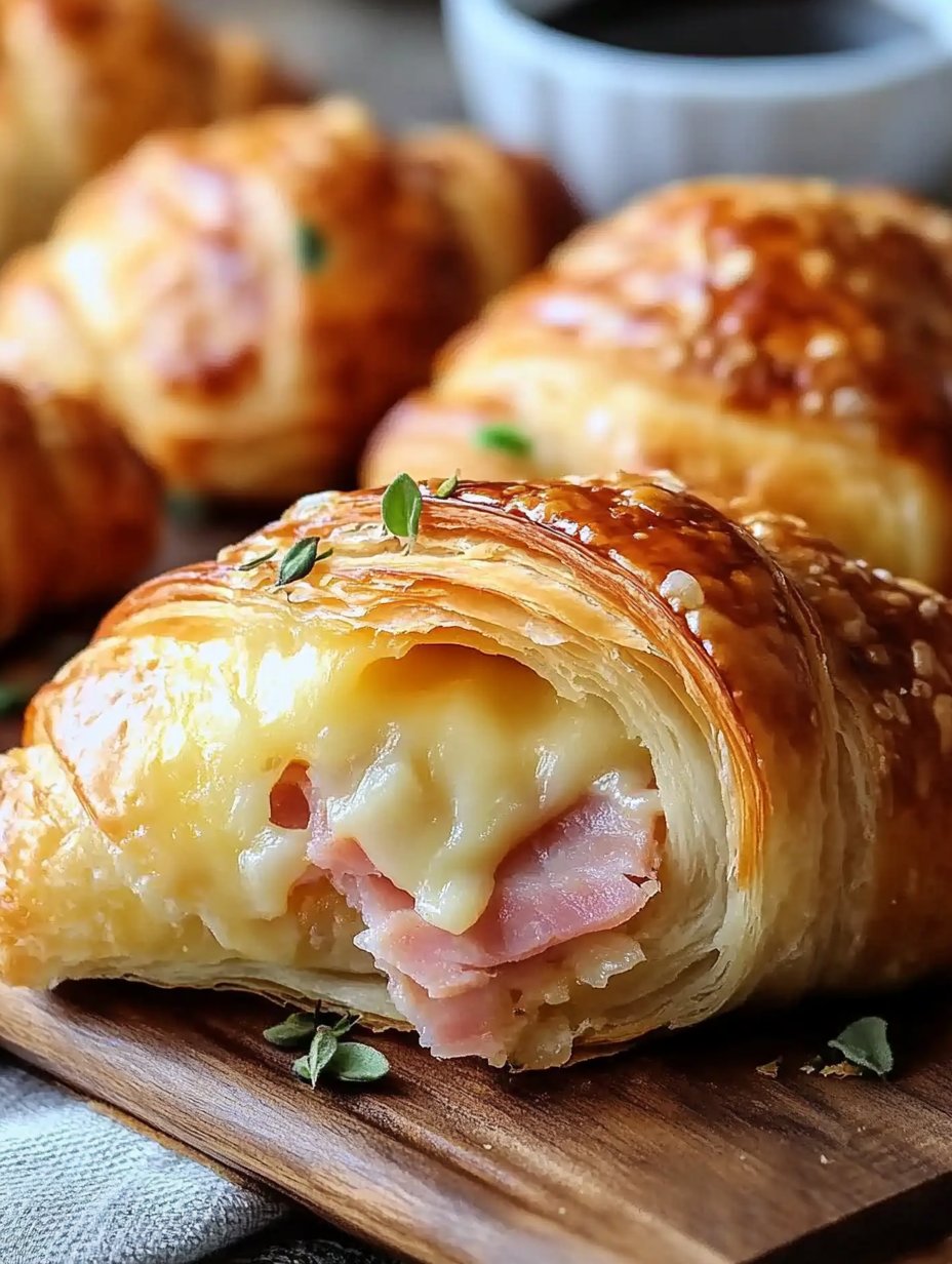 Baked Ham and Cheese Croissants Recipe