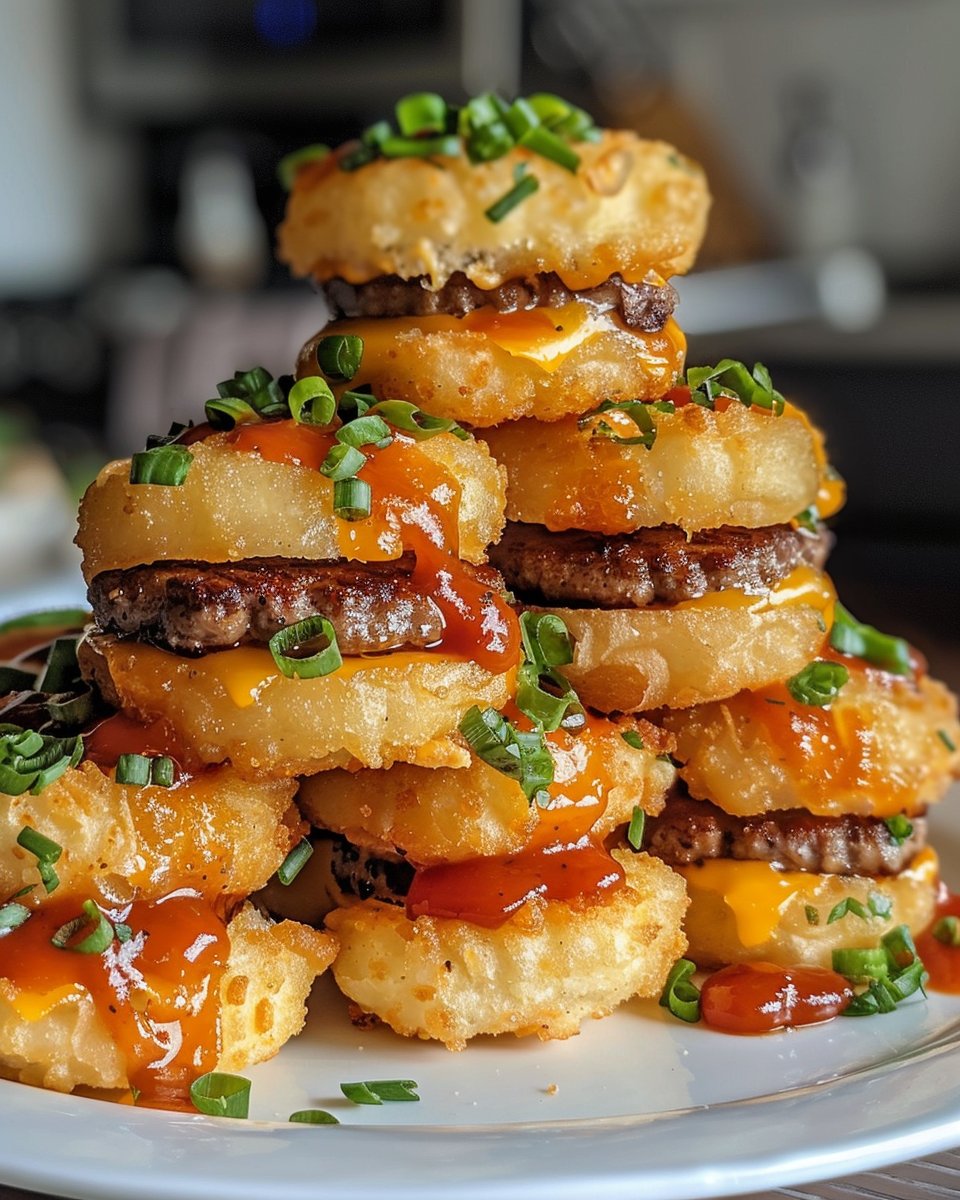 Mini Tater Tot Cheeseburgers Recipe Delight