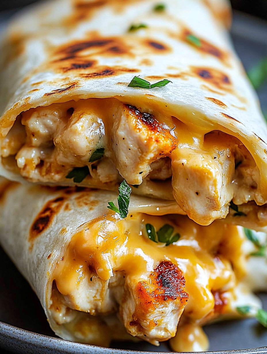 Cheesy Garlic Chicken Wraps - Quick & Easy Dinner