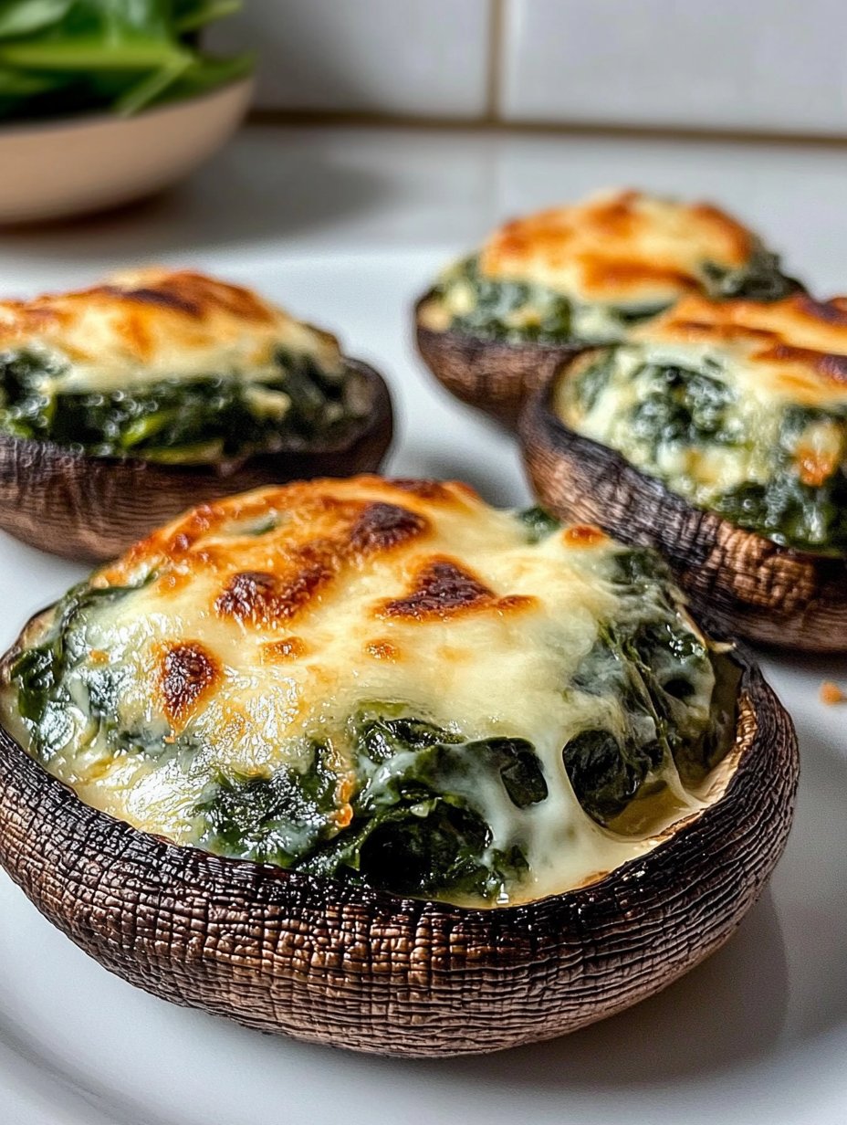 Spinach and Cheese Stuffed Portobello Mushroom Recipe