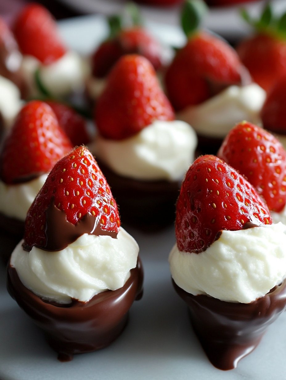 Valentines Chocolate-Covered Cheesecake Strawberries Recipe