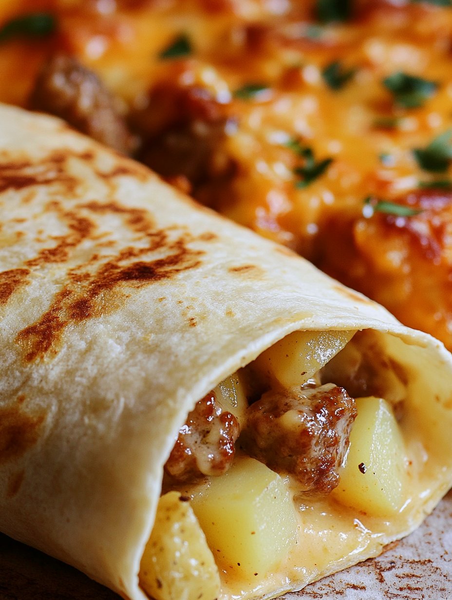 Sausage Cheese & Potato Breakfast Wraps Recipe