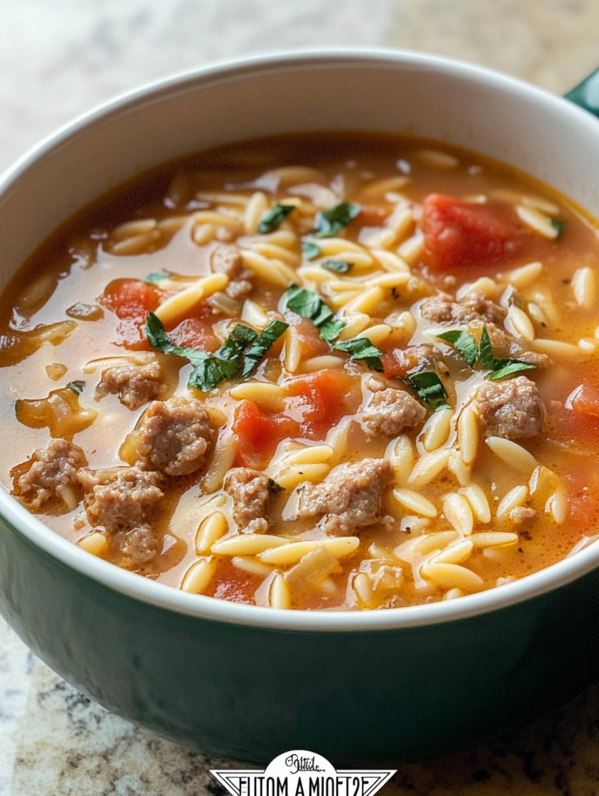 Italian Sausage Orzo Soup Recipe - Flavorful Delight