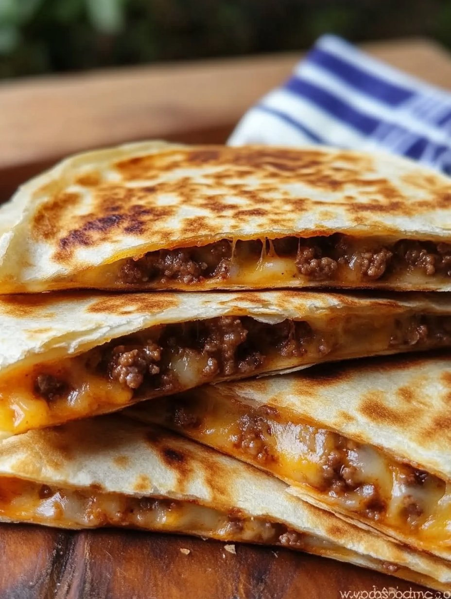 Cheesy Ground Beef Quesadillas Recipe