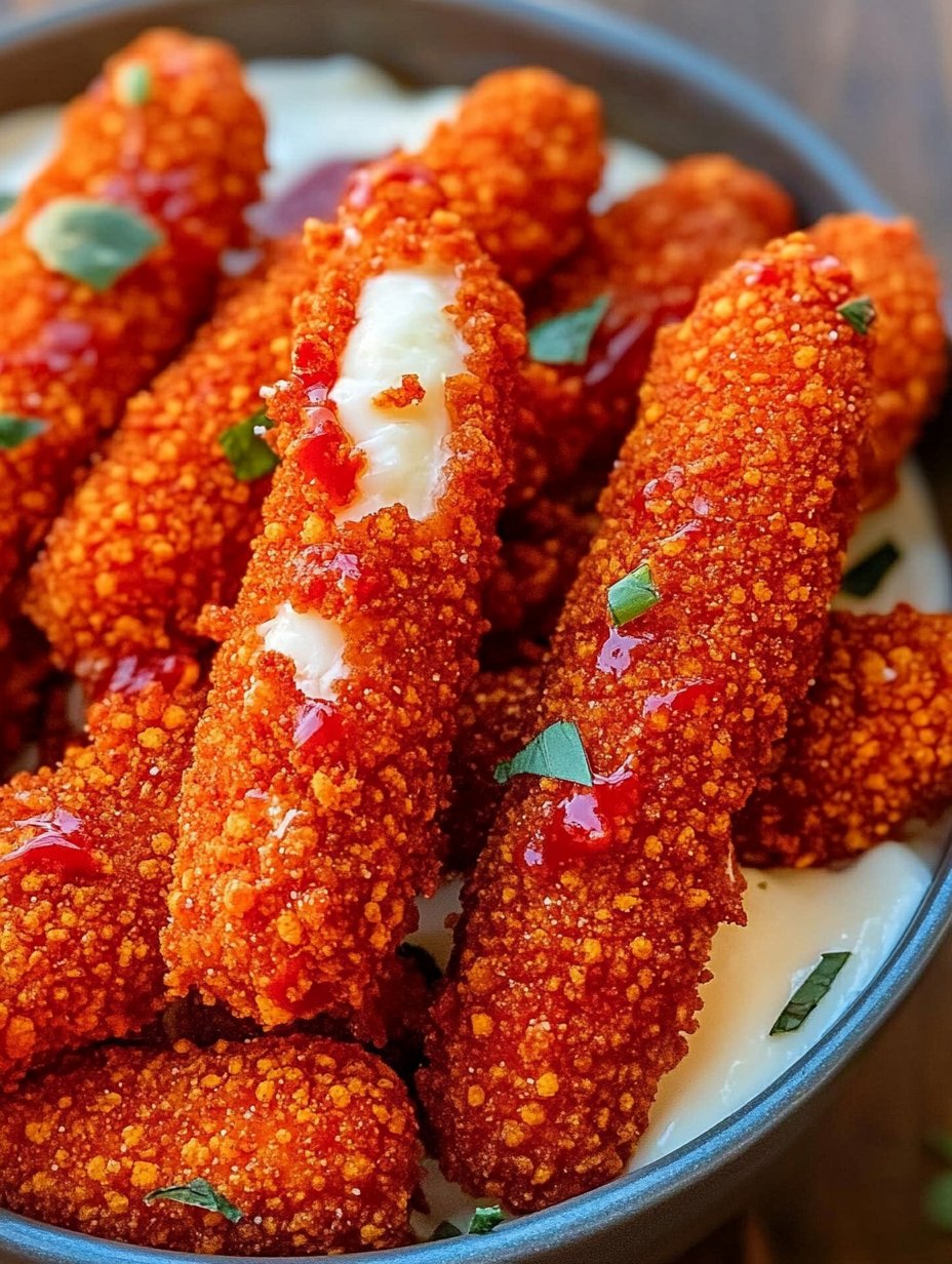 Hot Cheeto Mozzarella Sticks Recipe | Spicy & Cheesy