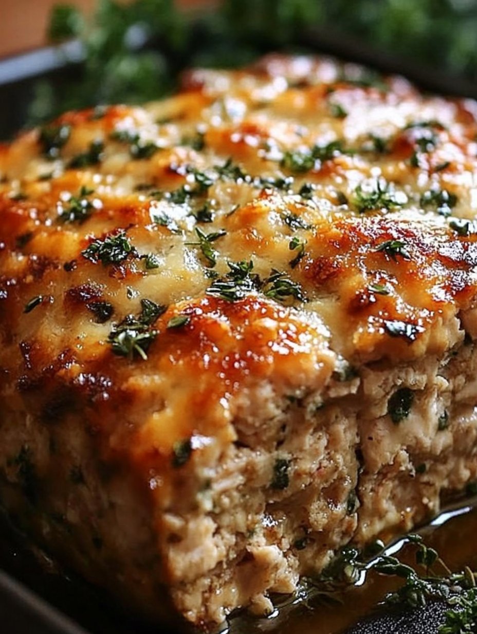 Melt-in-Your-Mouth Garlic Parmesan Chicken Meatloaf Recipe