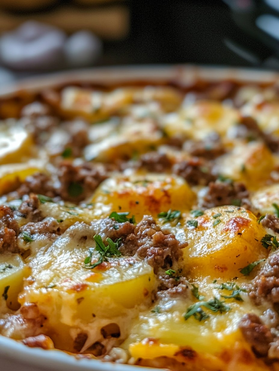 Cheesy Beef and Potato Casserole Recipe