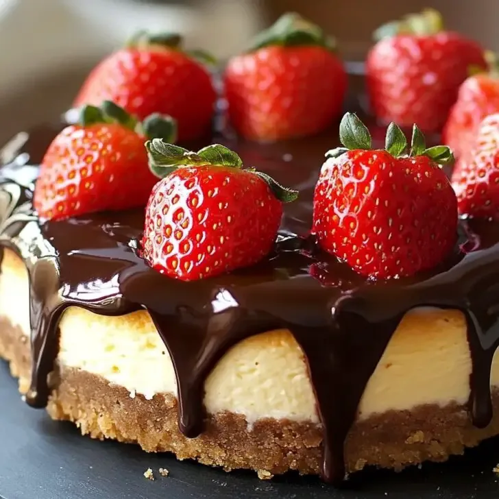 Chocolate Dipped Strawberry Cheesecake Recipe