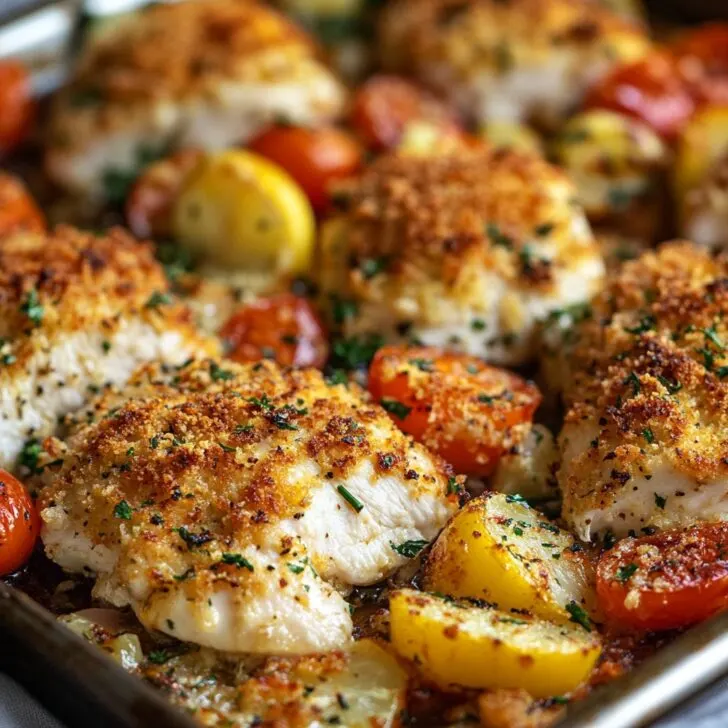 Parmesan Crusted Chicken Sheet Pan Dinner Recipe