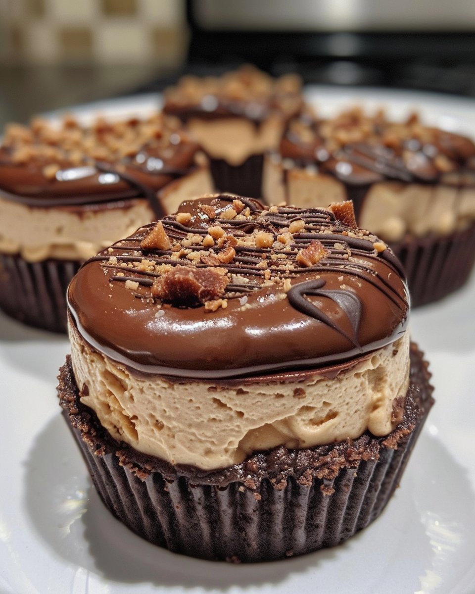 Chocolate Peanut Butter Mini Cheesecakes Recipe