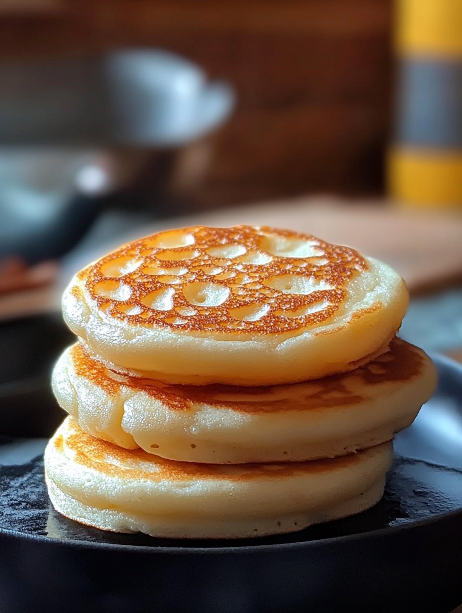 Golden Fluffy Sourdough Crumpets Recipe