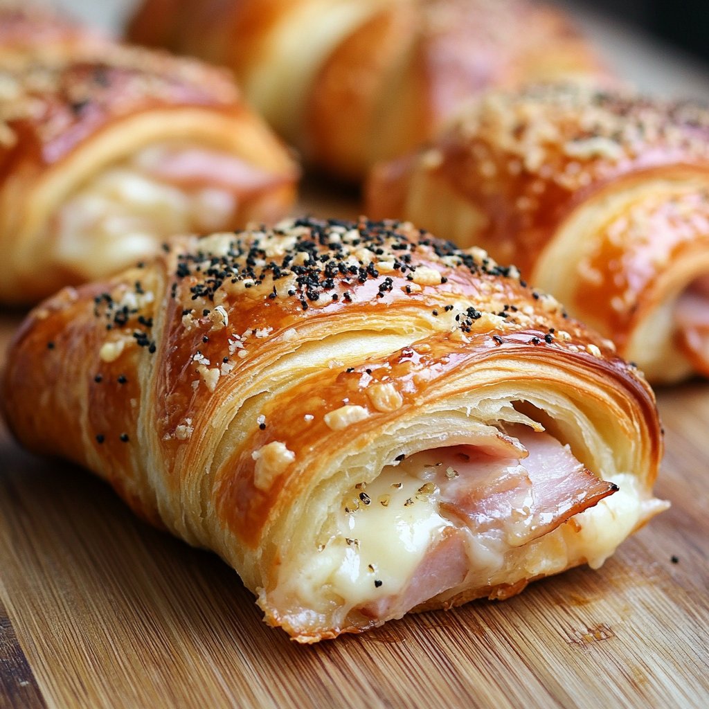 Brunch Baked Ham and Cheese Croissants Recipe