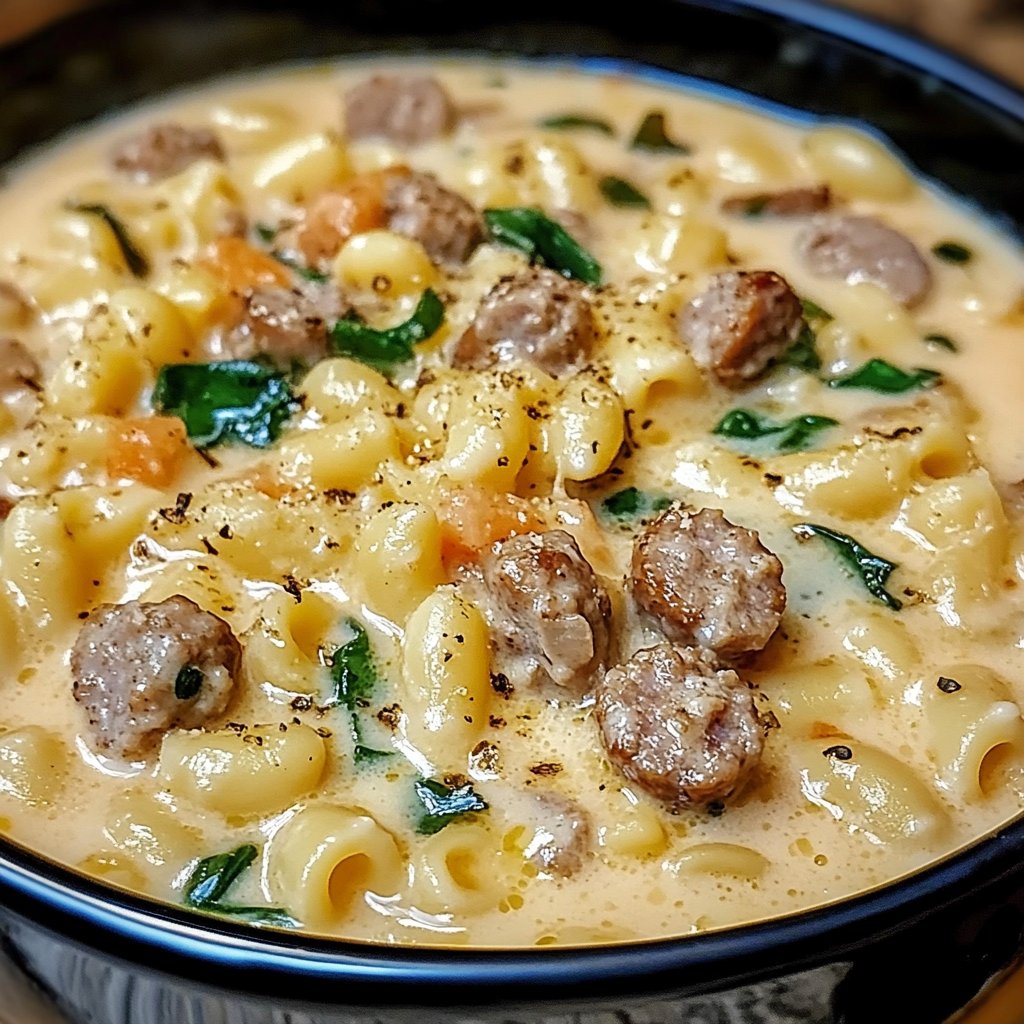 Creamy Parmesan Italian Sausage Ditalini Soup Recipe