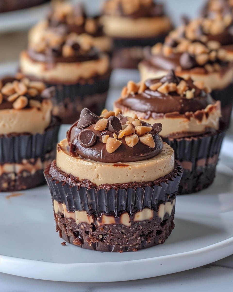 Chocolate Peanut Butter Mini Cheesecakes Recipe