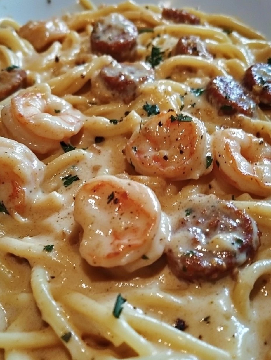 Creamy Cajun Sausage and Shrimp Pasta Recipe