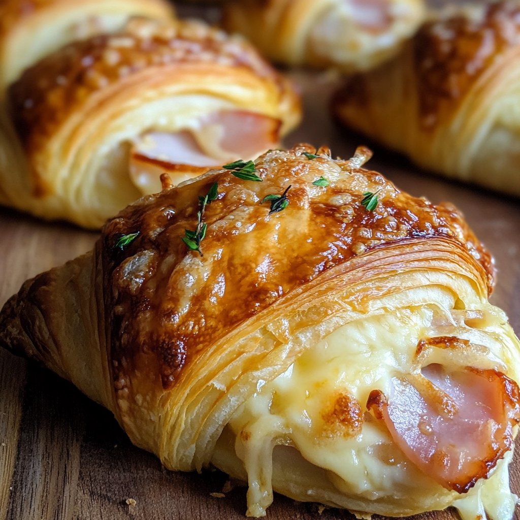 Brunch Baked Ham and Cheese Croissants Recipe