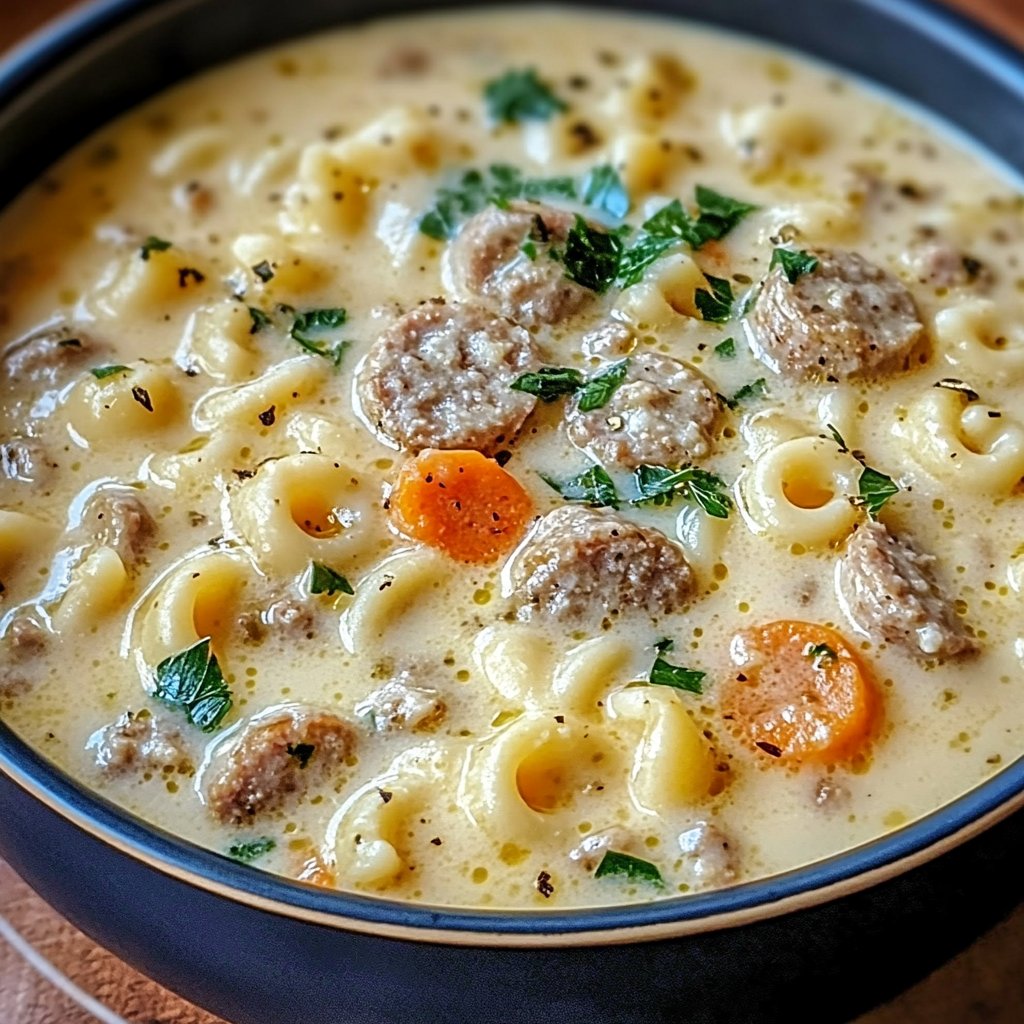 Creamy Parmesan Italian Sausage Ditalini Soup Recipe