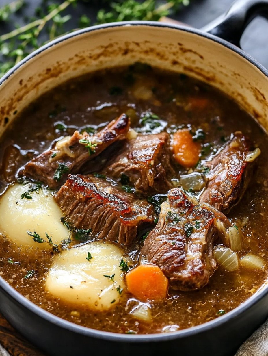 French Onion Beef Short Rib Soup Recipe