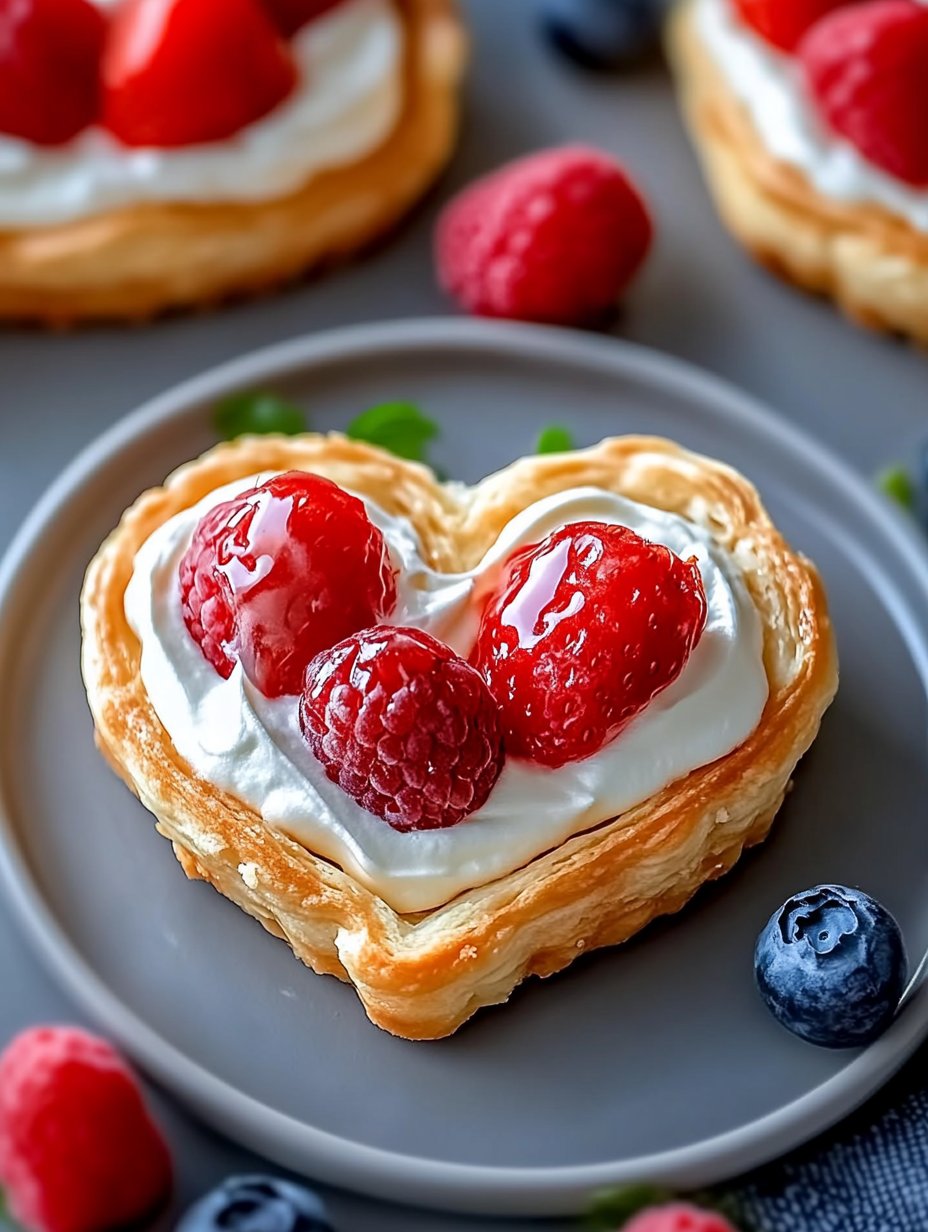 Flaky Strawberry Cream Cheese Heart Puffs – Easy Valentine’s Day Dessert