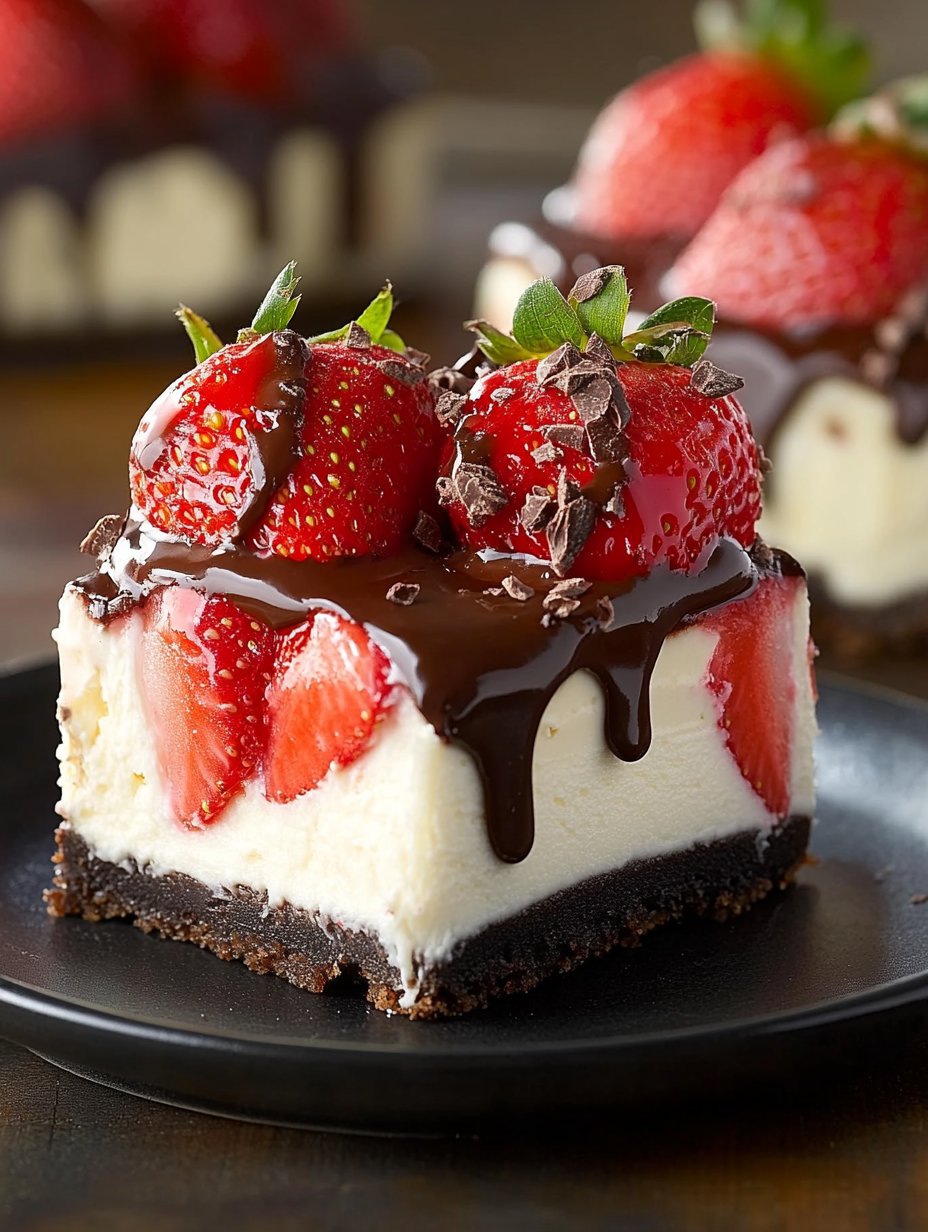 Chocolate Dipped Strawberry Cheesecake Recipe