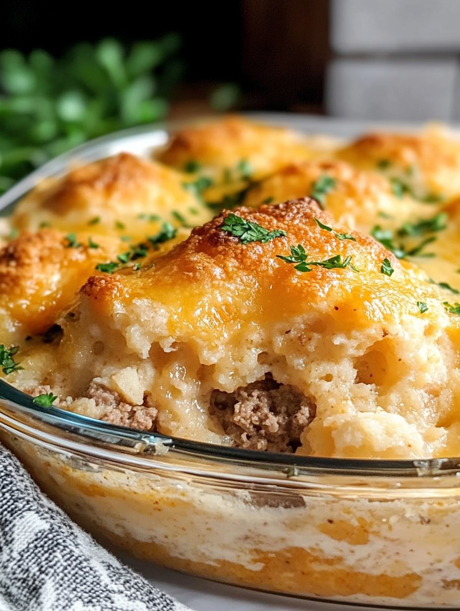 Easy Cheddar Bay Ground Beef Cobbler Recipe