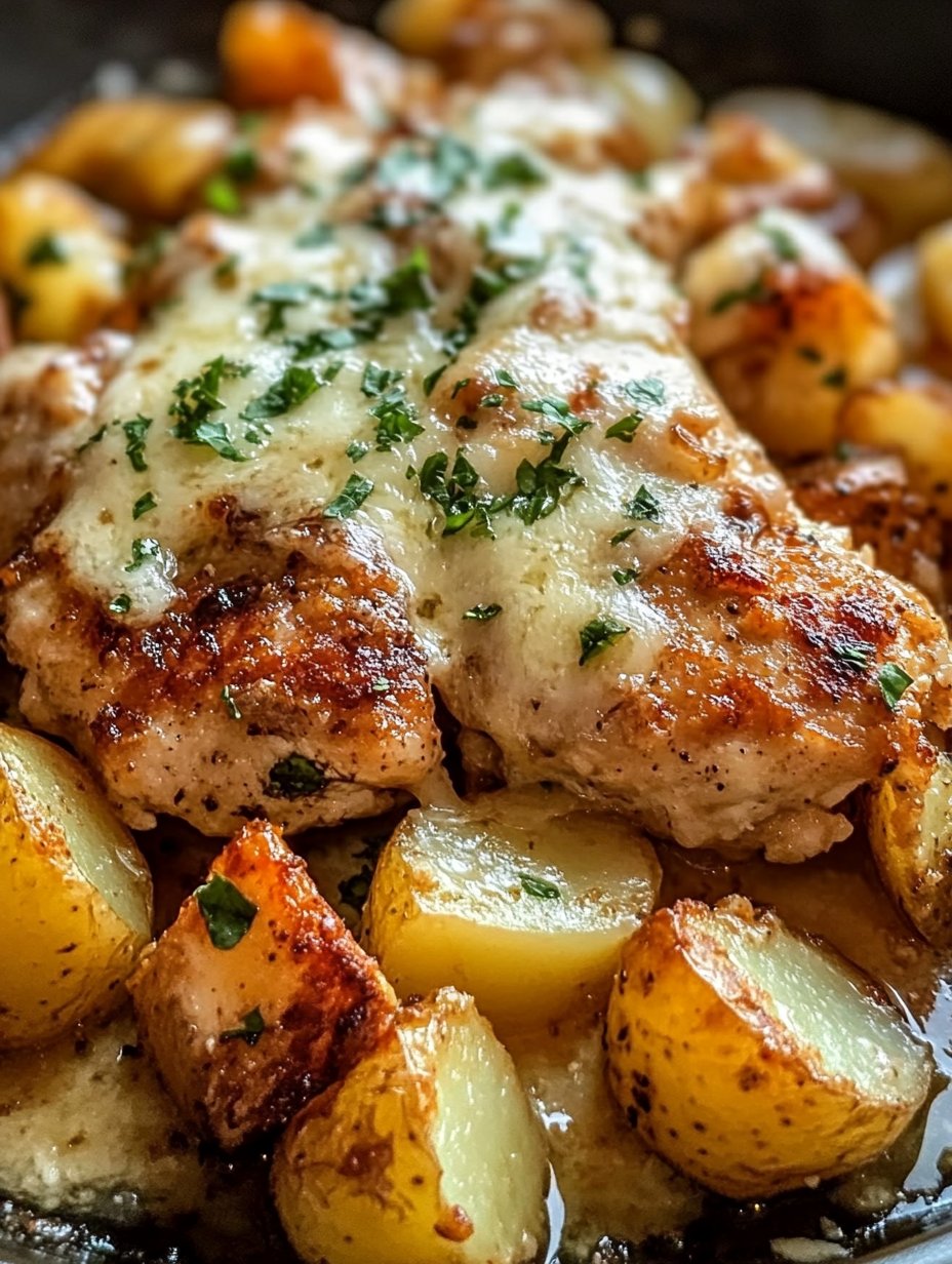 Garlic Parmesan Chicken and Potatoes One-Pan Dinner Recipe