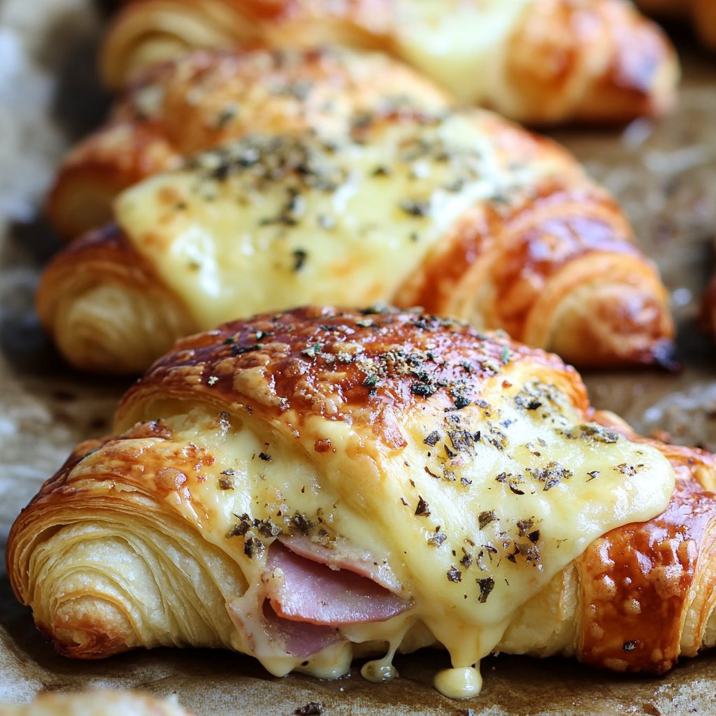 Brunch Baked Ham and Cheese Croissants Recipe