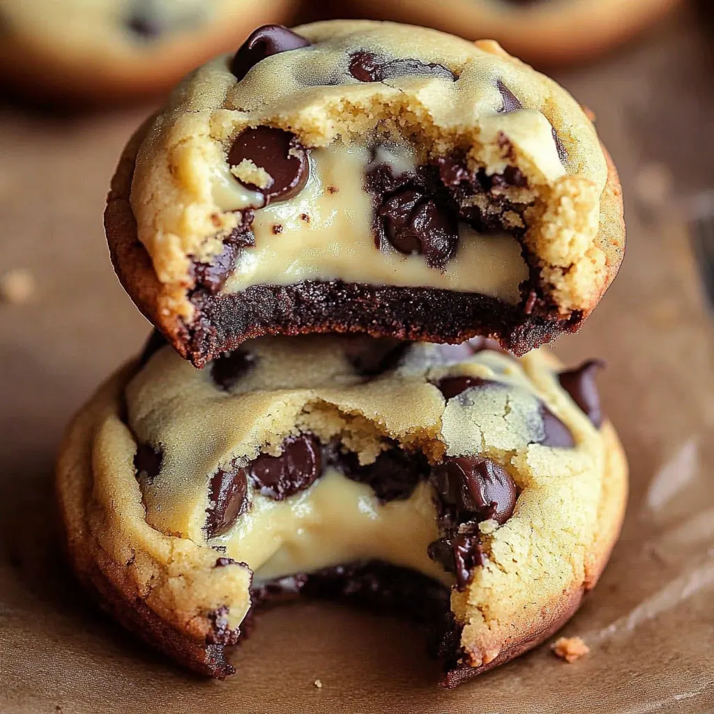 Cheesecake stuffed Chocolate Chip Cookies 1 Cheesecake stuffed Chocolate Chip Cookies