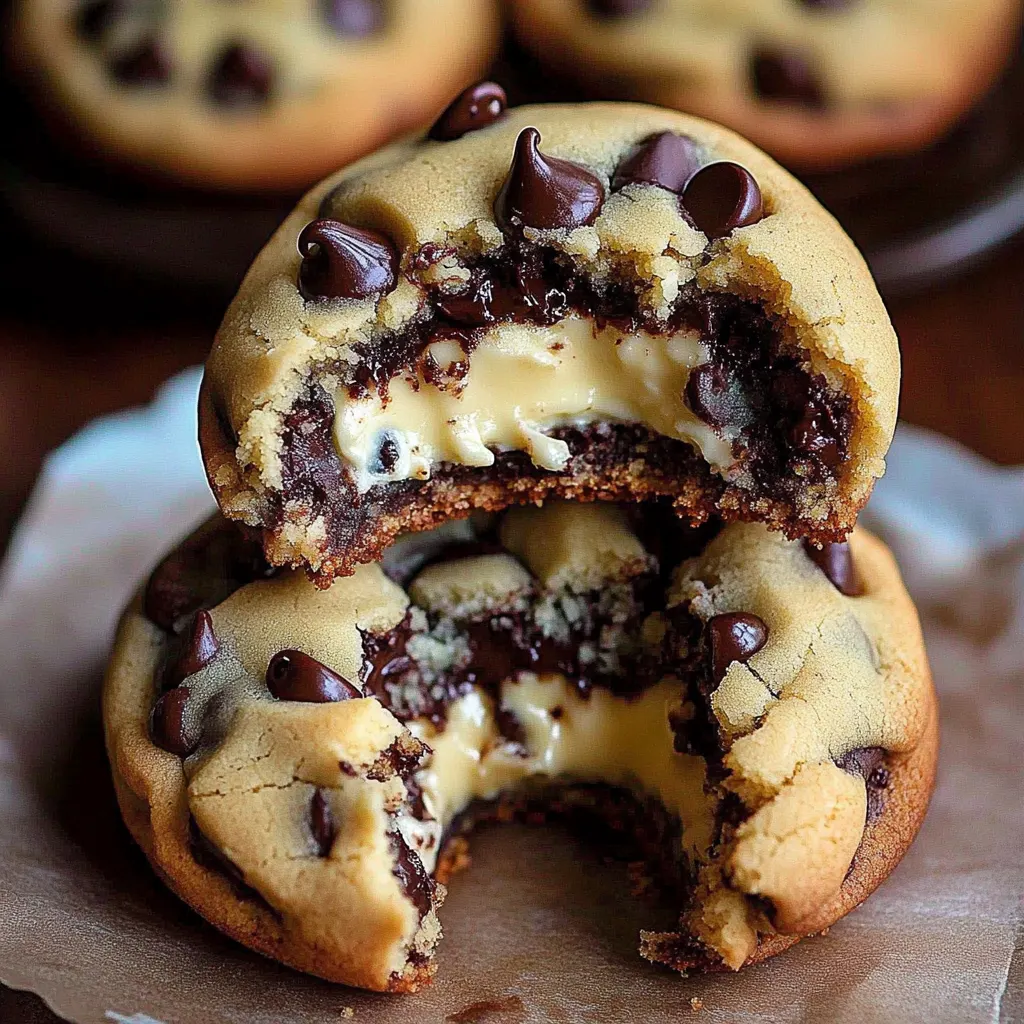 Cheesecake stuffed Chocolate Chip Cookies 2 Cheesecake stuffed Chocolate Chip Cookies