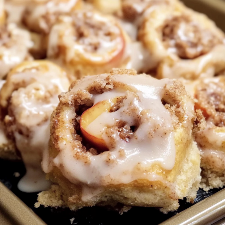 Peach Cobbler Cinnamon Rolls