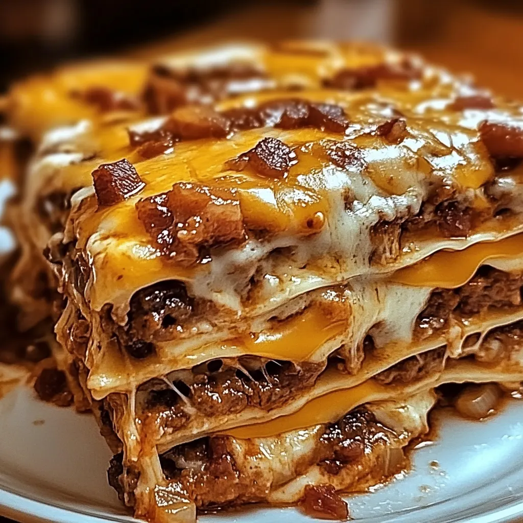 Parmesan Garlic Bacon Cheeseburger Lasagna