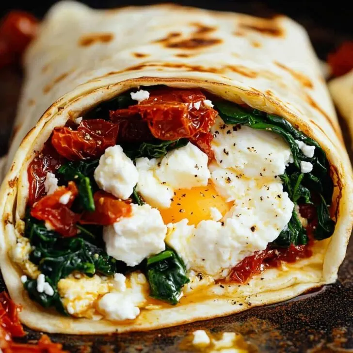 Spinach Feta Egg White Wrap Recipe - Healthy & Delicious
